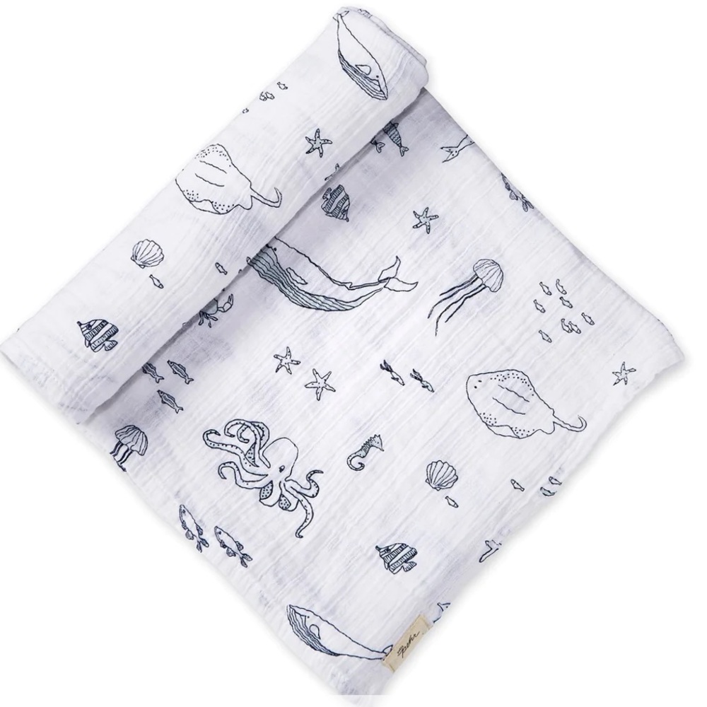NWT Pehr Organic Swaddle (Life Aquatic)